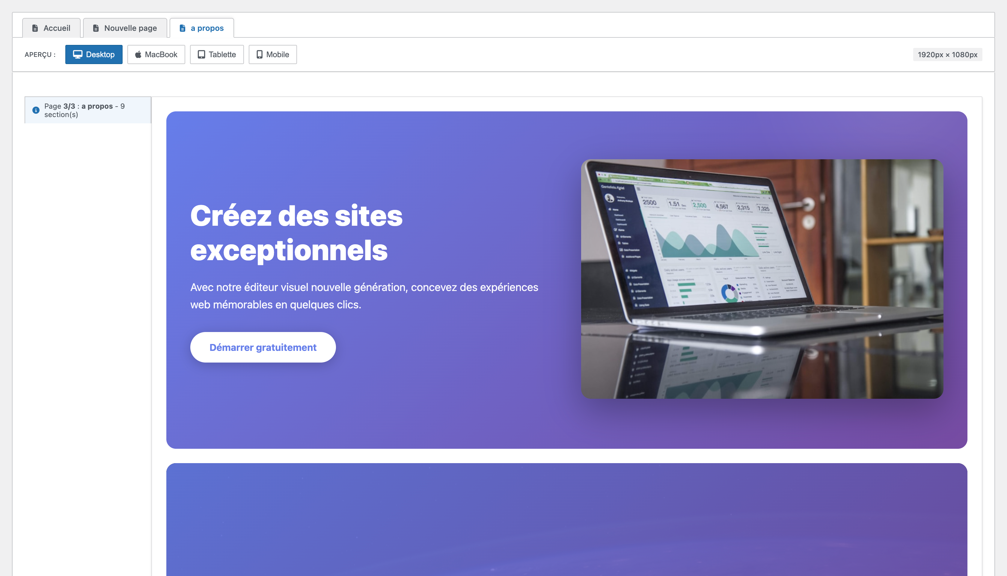 Webitech Creator Interface